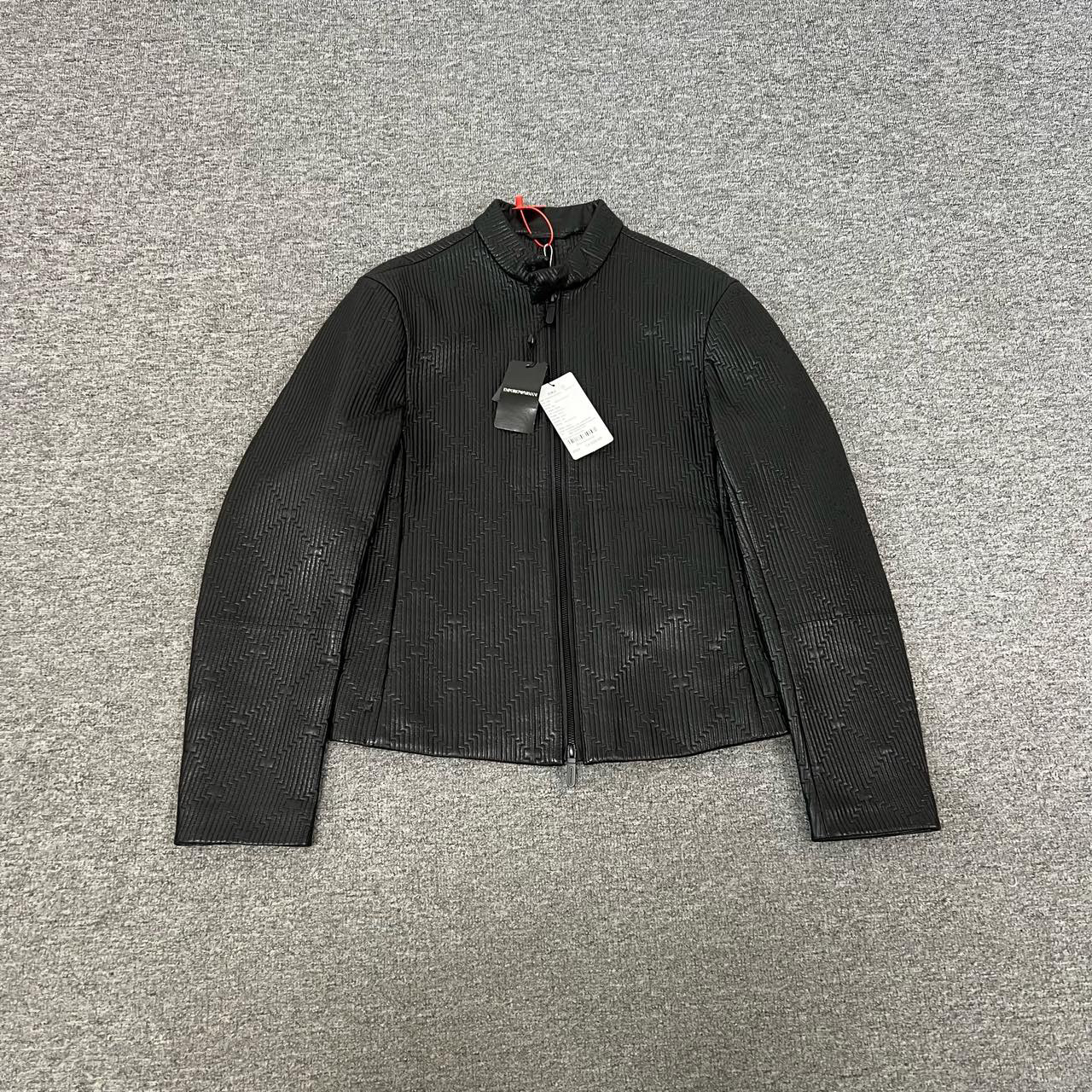 Armani 黑色皮衣 46码 99新