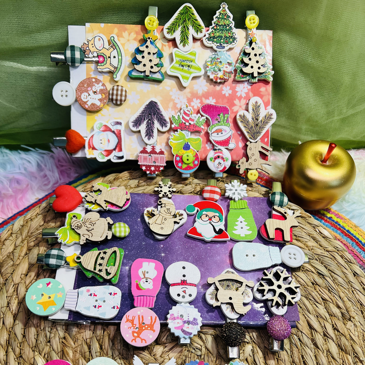 圣诞风鸭嘴夹可爱森系小众风