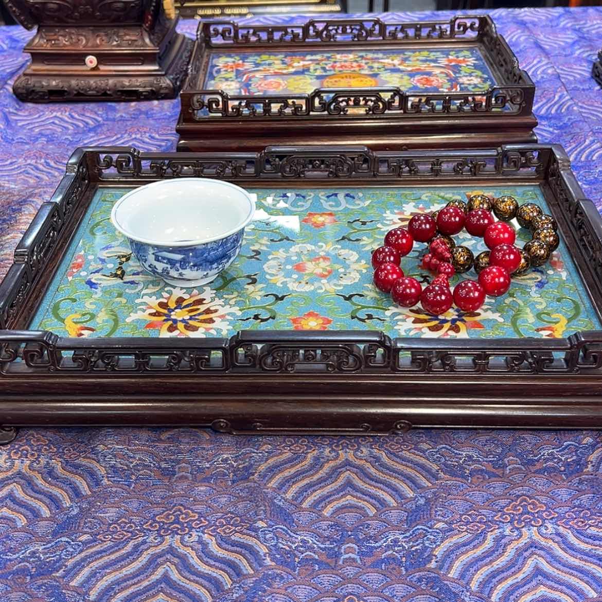 【闪购商品】红酸枝木类成套家具茶盘