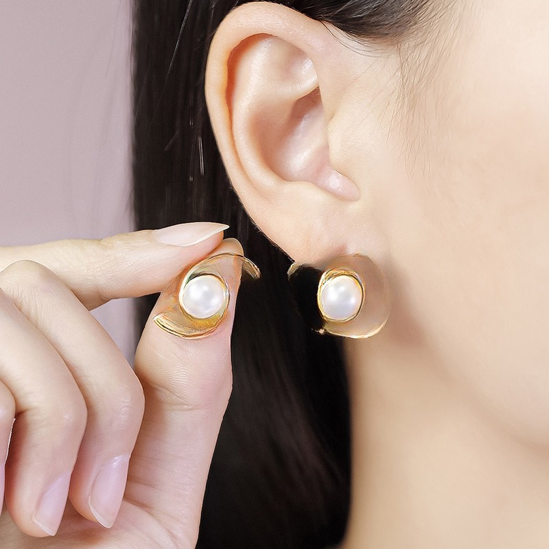 合金耳饰 1020 C香珍珠耳环高级感轻奢时尚耳饰法式爆款耳环
