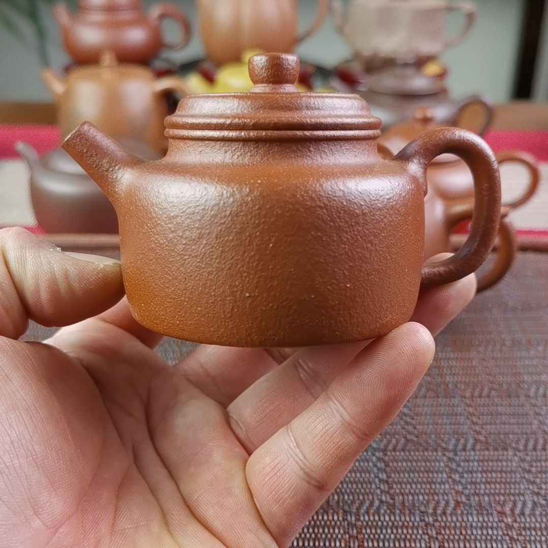 紫砂茶壶纯红降坡德钟150CC