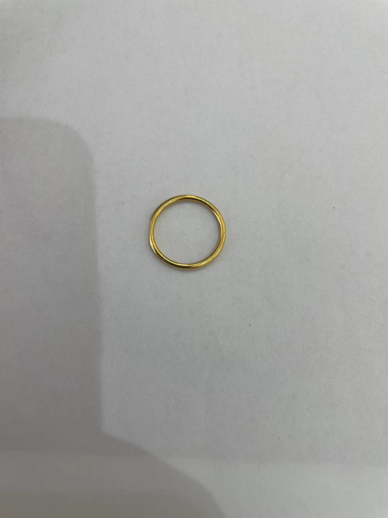 老庙足金光面戒指