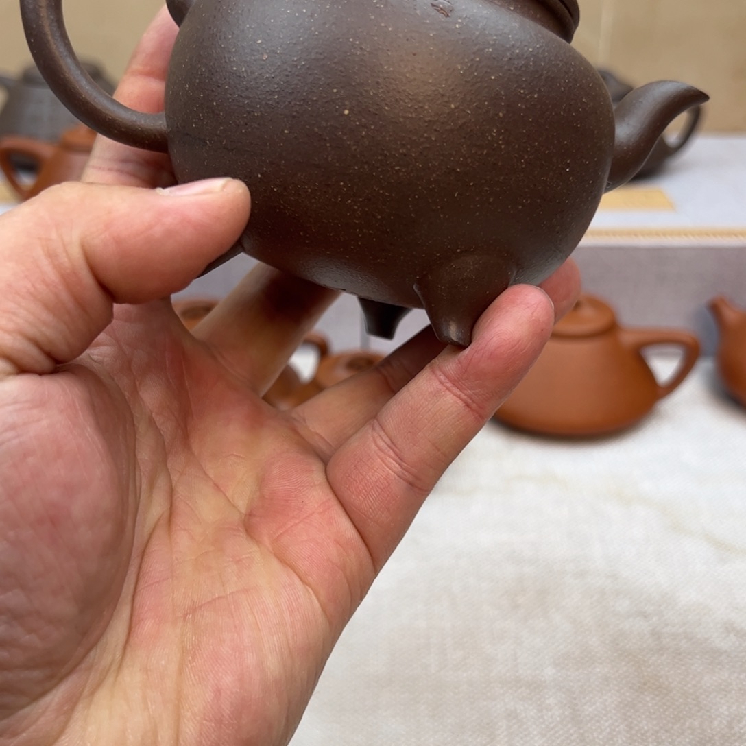 紫砂茶壶傳****片微瑕大彬如意、280cc 天青泥