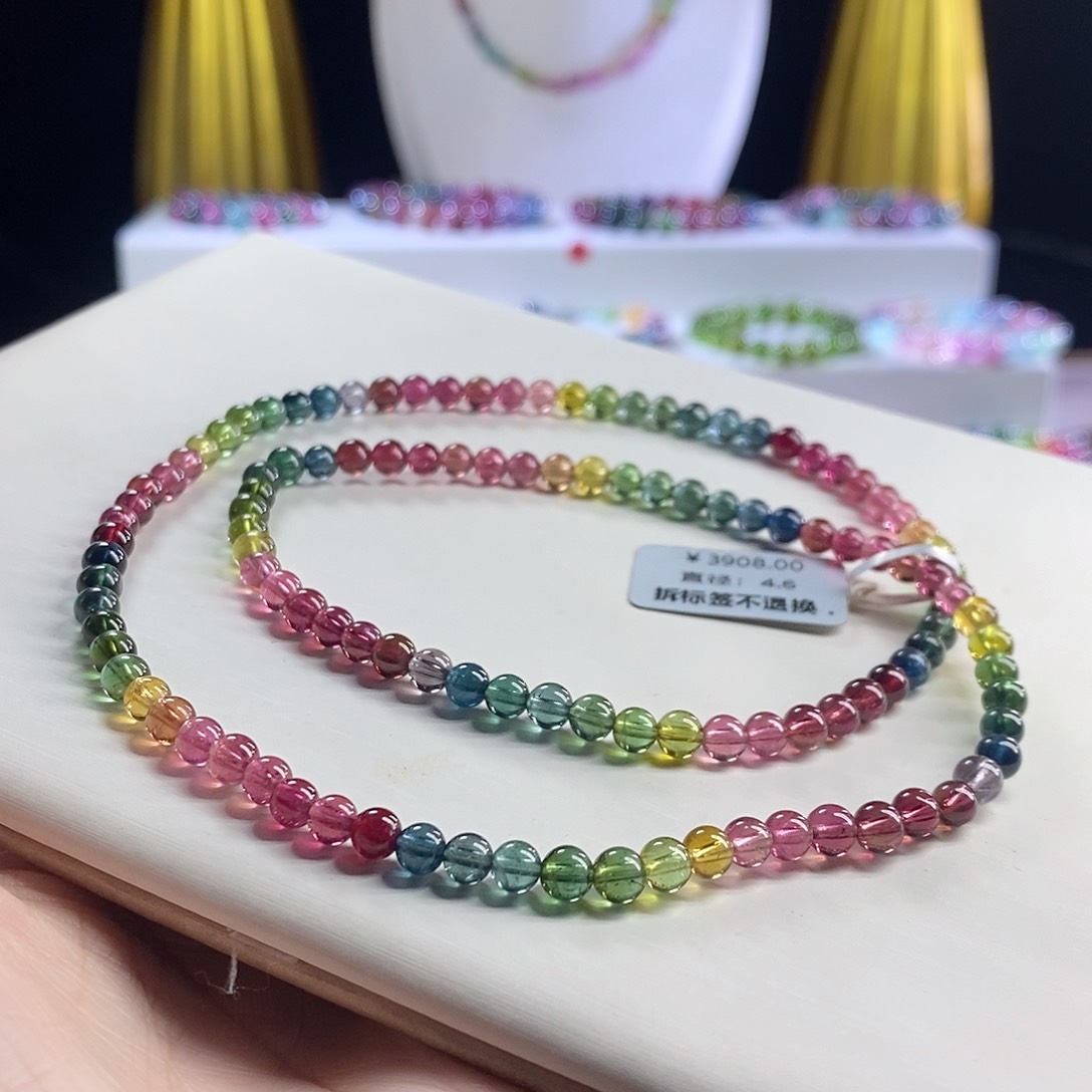 未镶嵌手链碧玺色标三圈