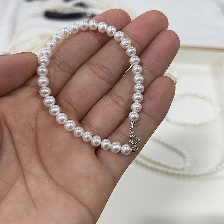 淡水珍珠手串银S925镶嵌多样性发货拍一发一