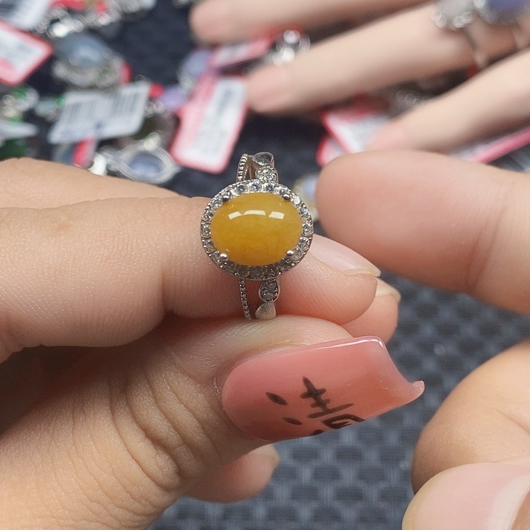 翡翠银S925镶嵌戒指