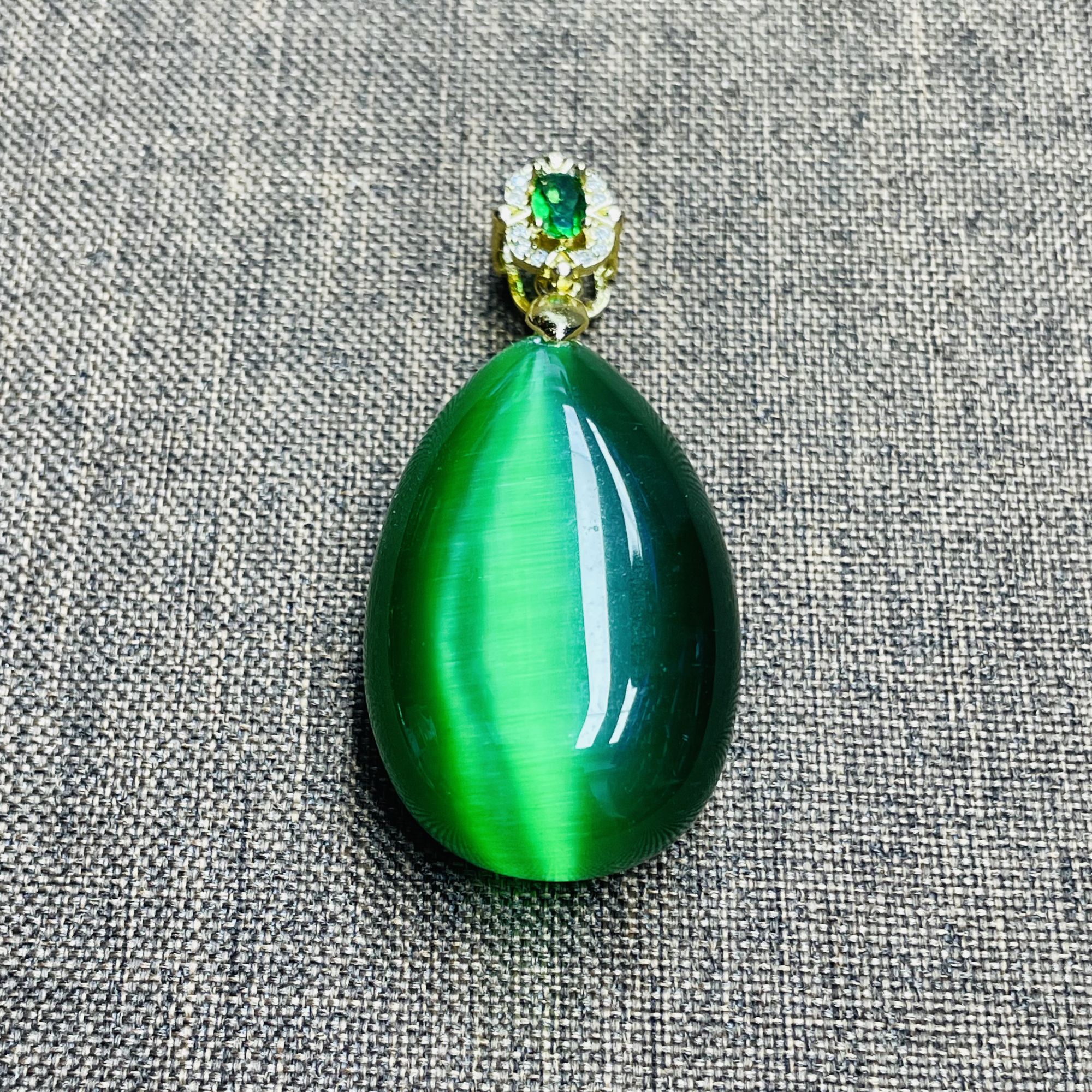 【锦希优选】F353-2绿猫吊坠多样性发一件