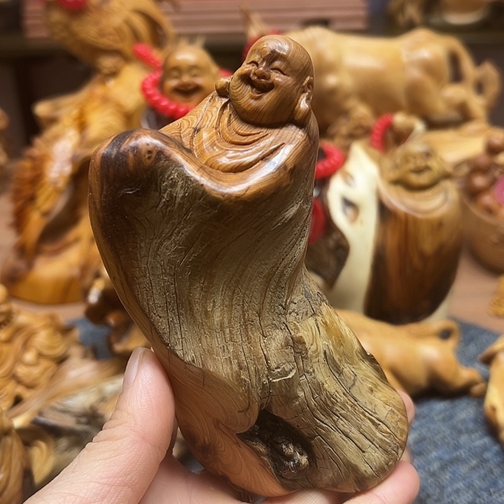 柏木太行崖柏手把摆件