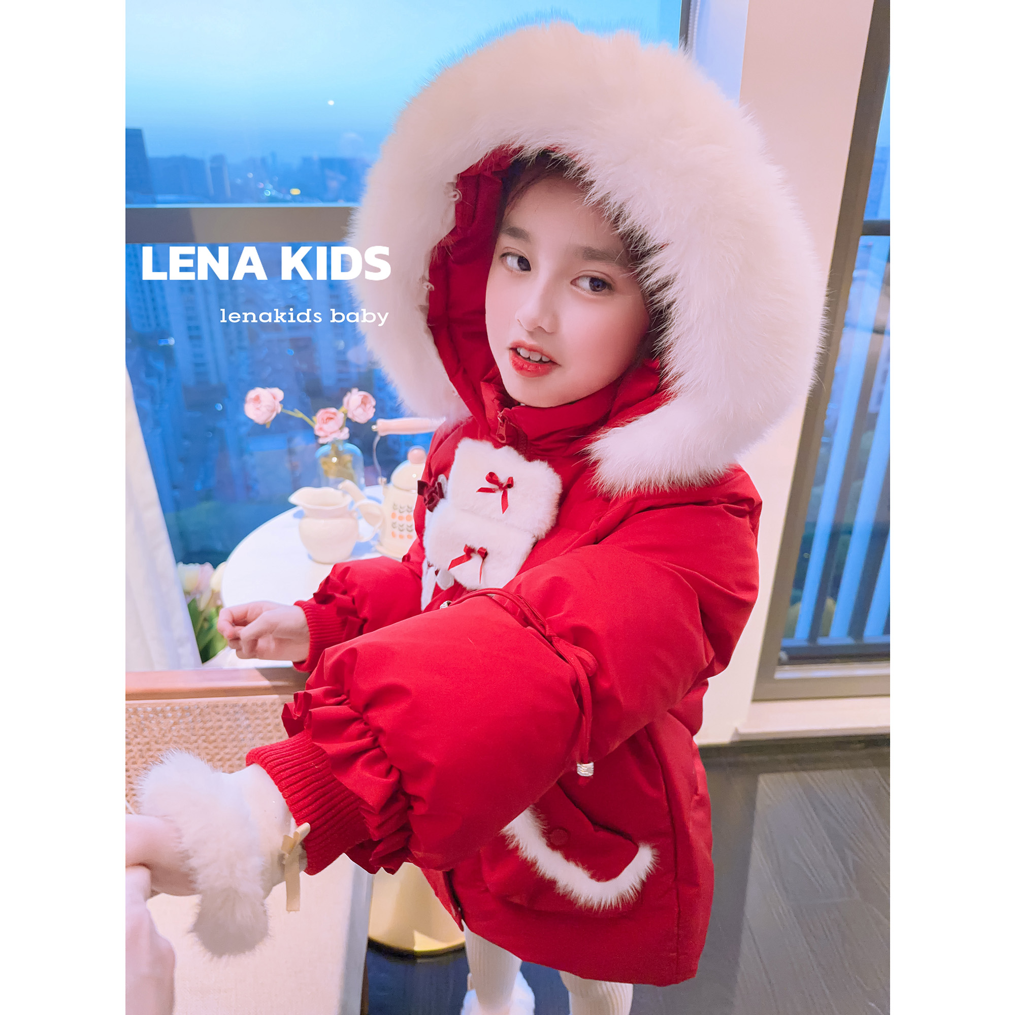 PP·Twinkle【圣诞新年红超大狐狸毛领羽绒服！巨保暖】25112801