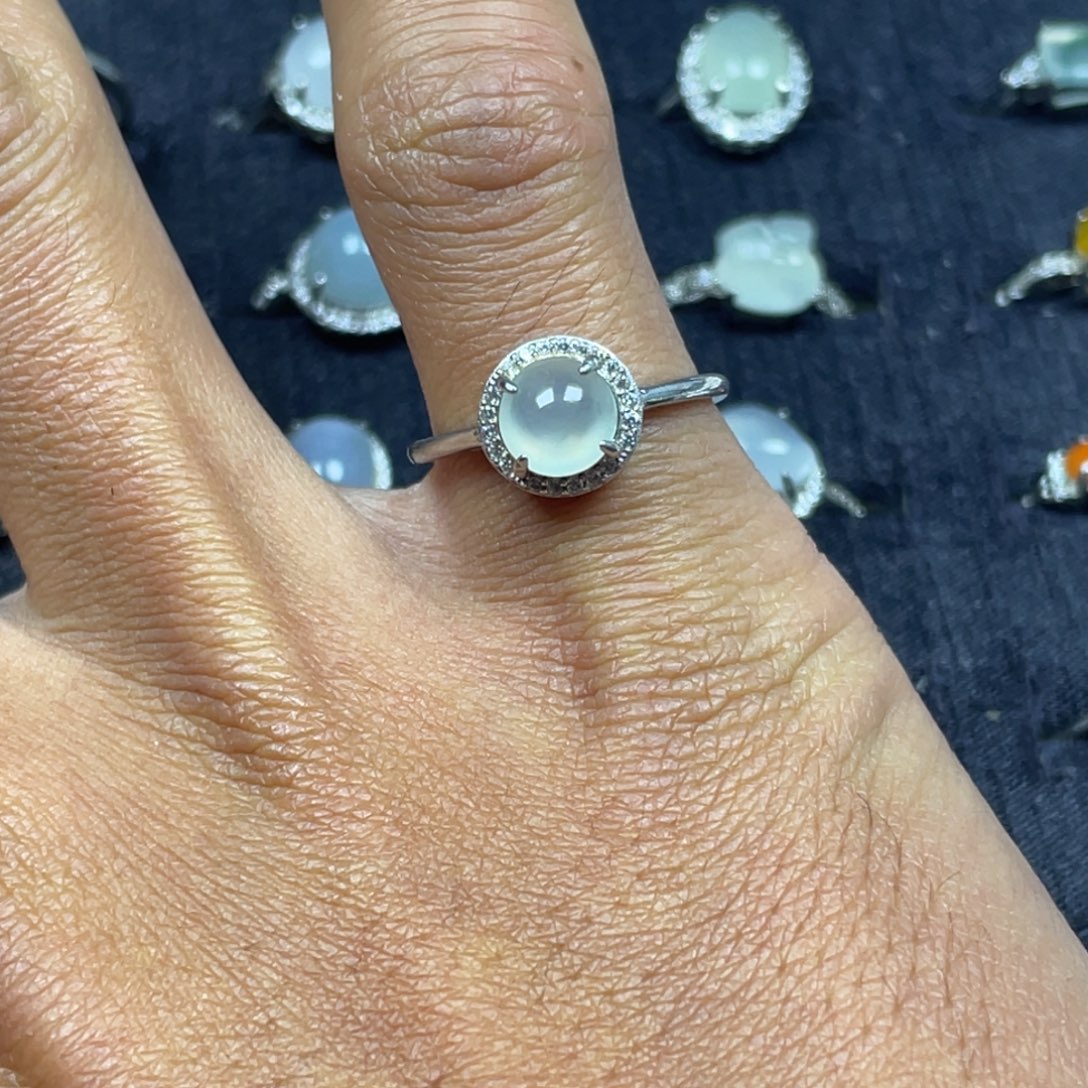 翡翠银S925镶嵌戒指