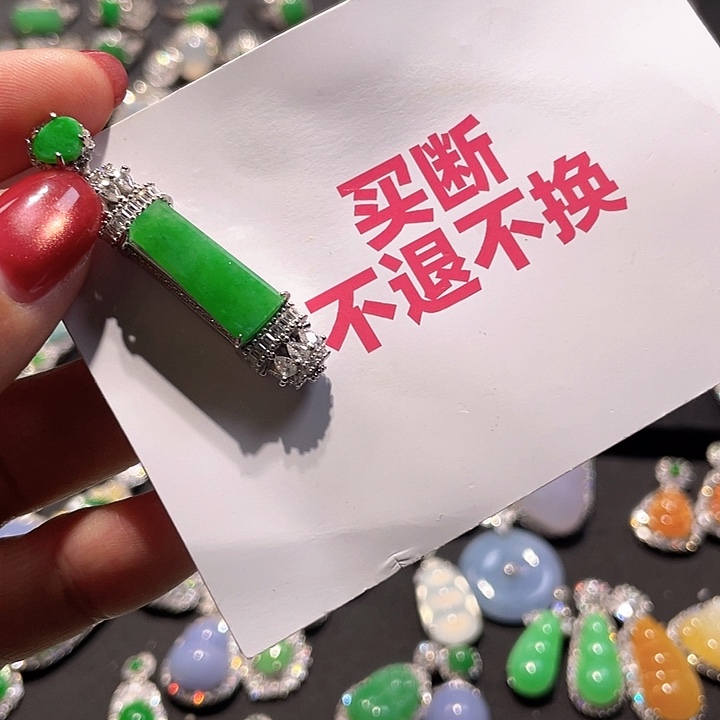 雯***雯翡翠银S925镶嵌颈饰