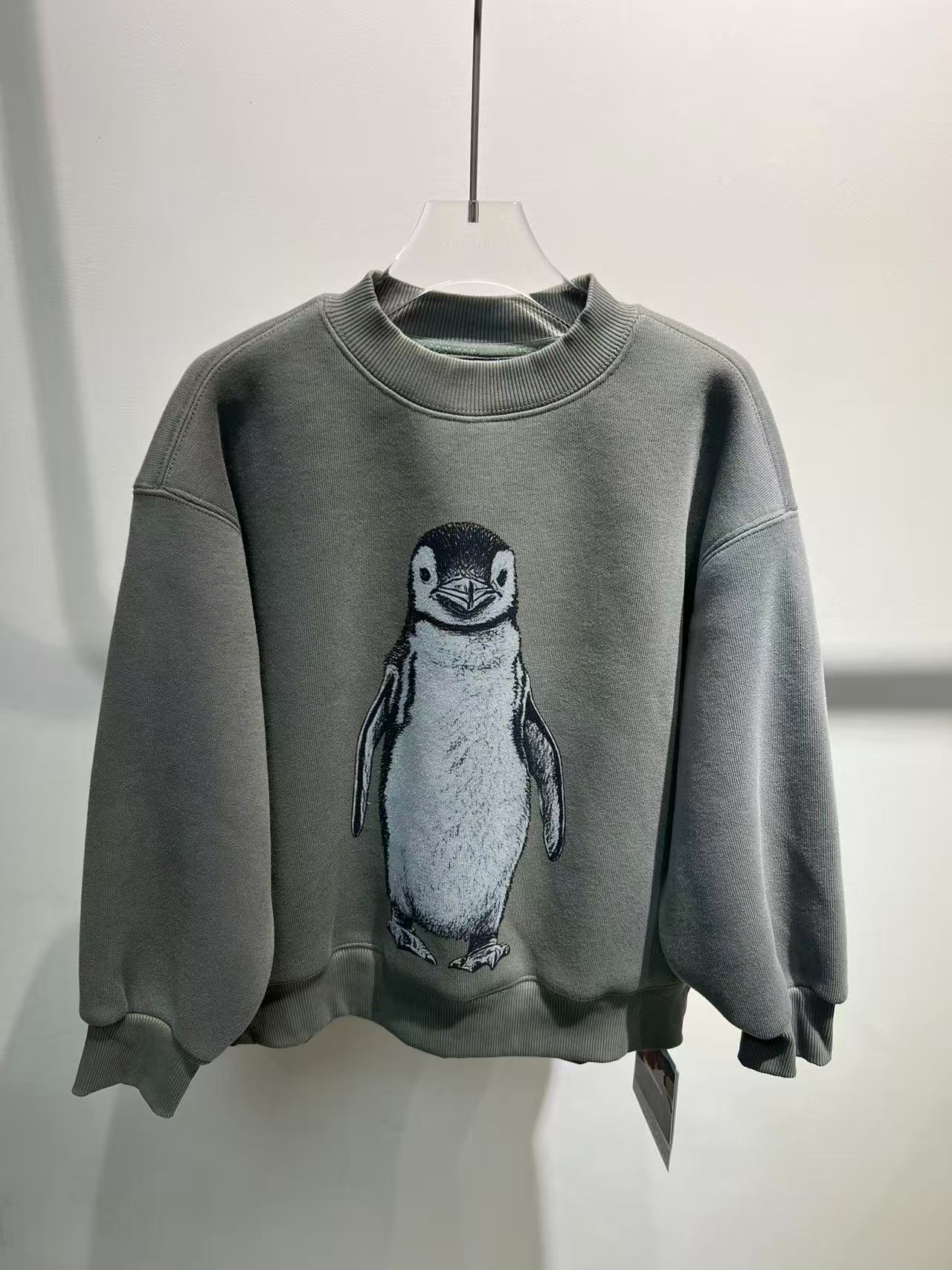 XTJ STUDIO童装 设计师款 TIC中大童 企鹅图案加绒卫衣 冬款新品