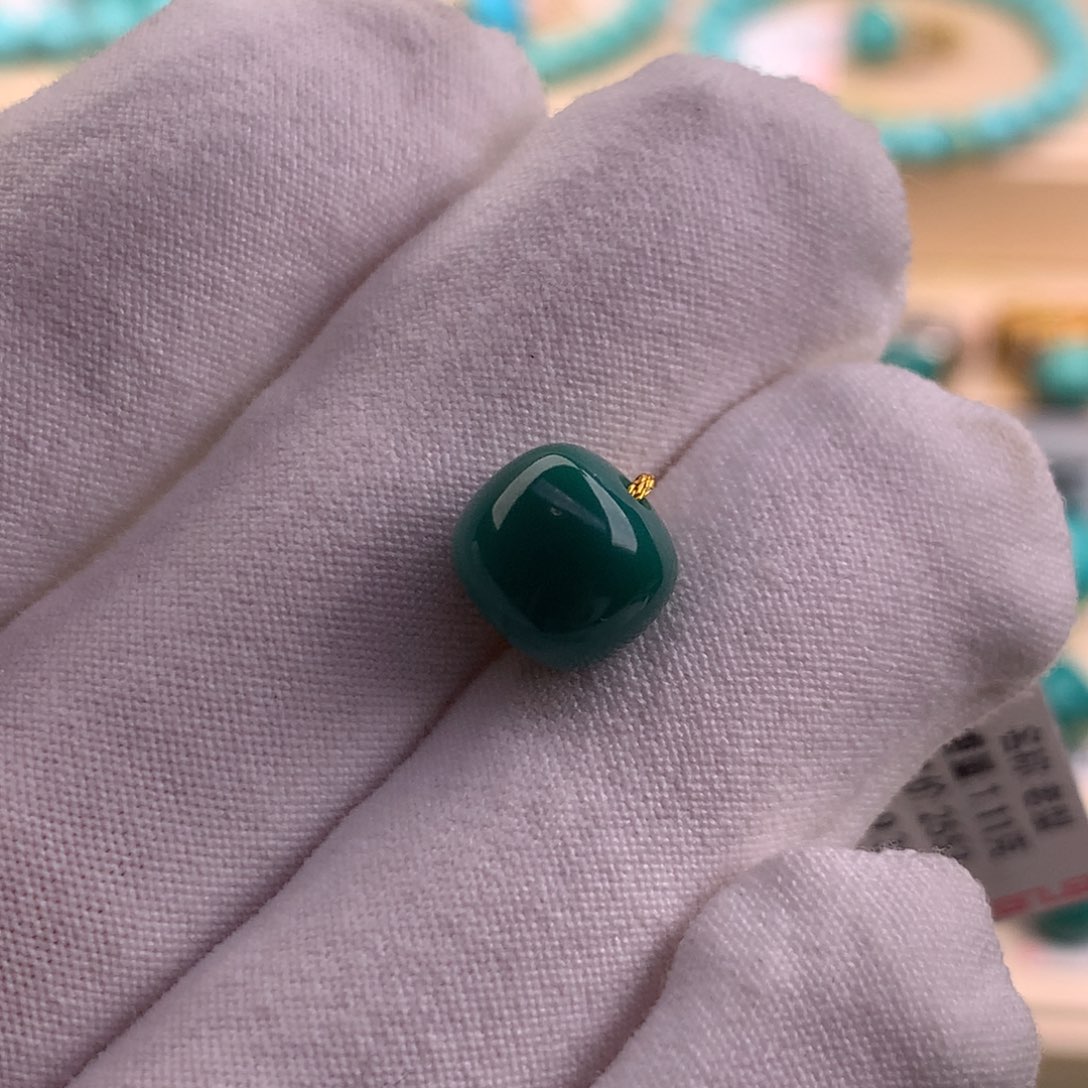 绿松石珠宝奇石未镶嵌9.3×8.2