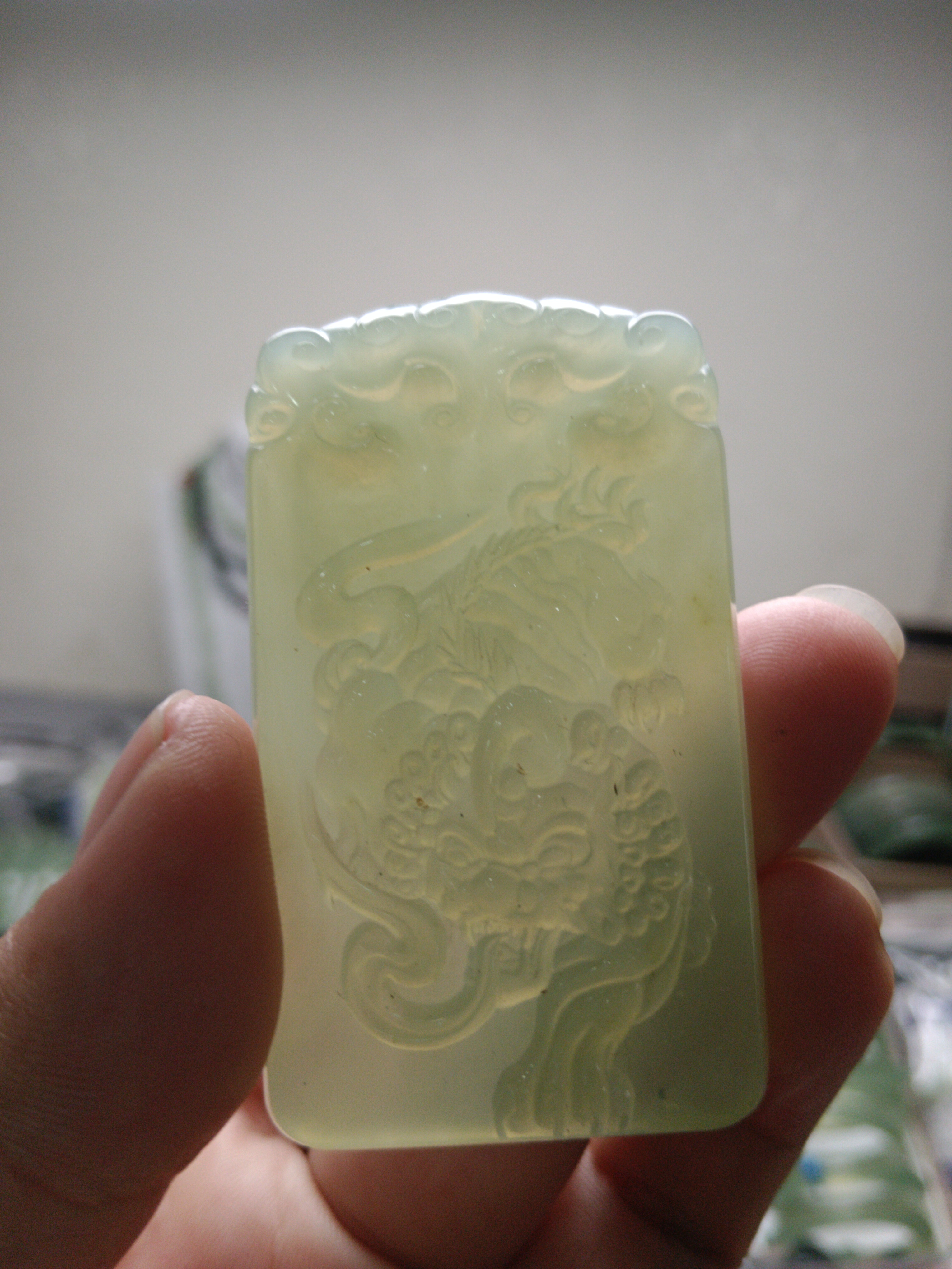 天然岫玉麒麟吊坠62×32