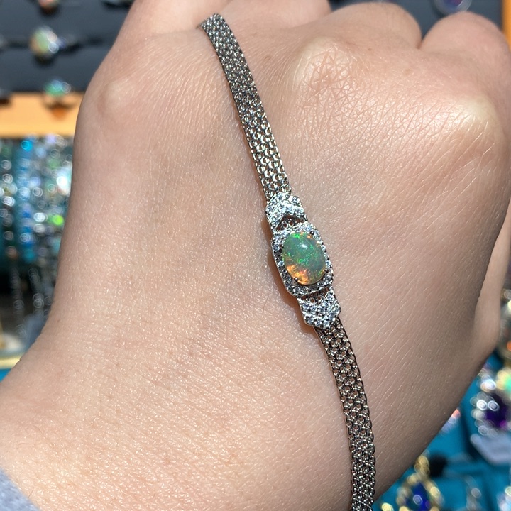 欧泊福利手链银S925镶嵌