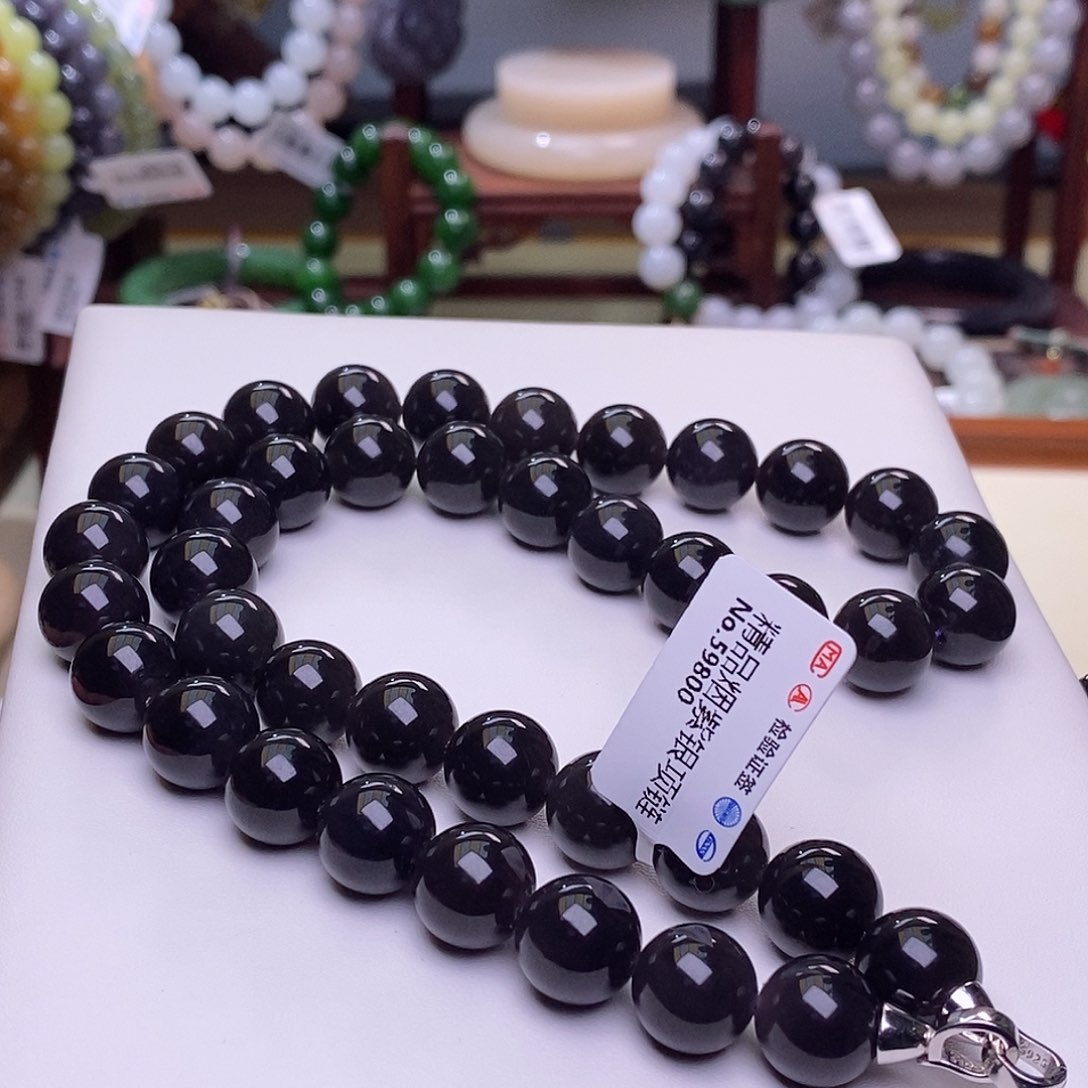 和田玉未镶嵌老矿料帝王紫收藏级项链12m m