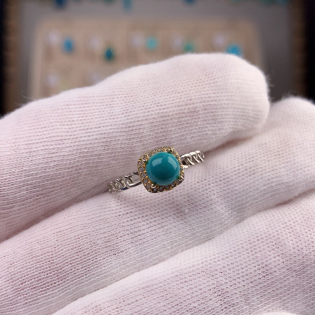 绿松石珠宝奇石银S925镶嵌