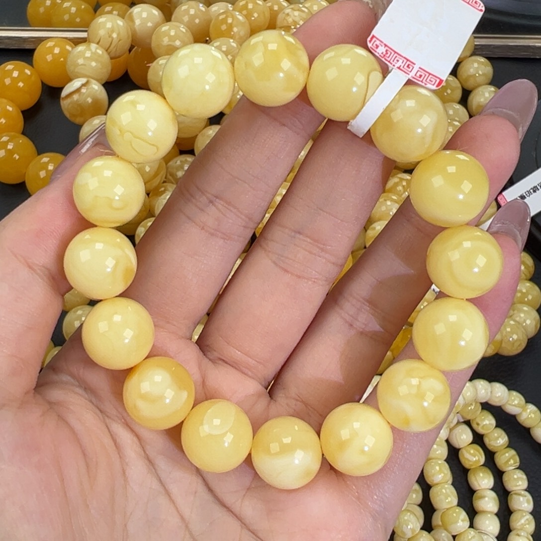 琥珀未镶嵌手链21.2白蜡