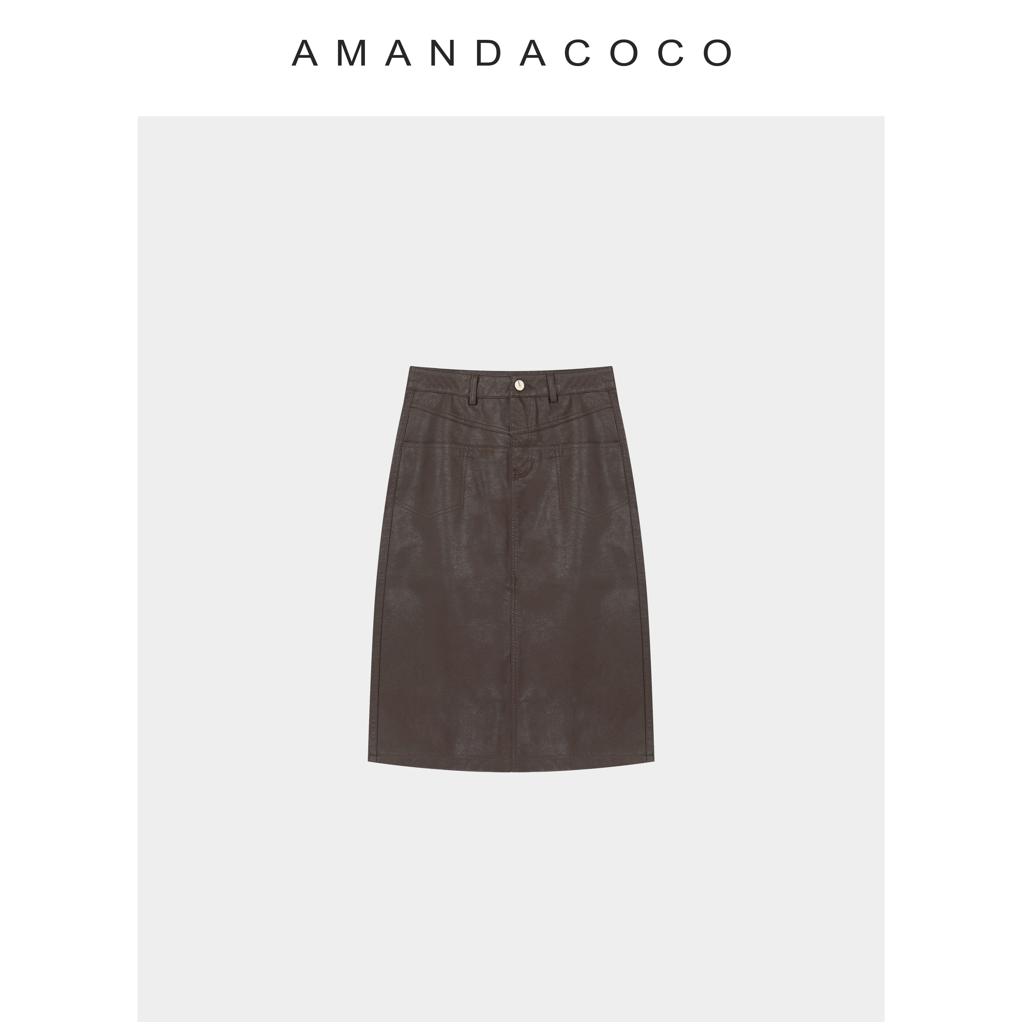 复古风尚～时髦哑光通勤风显瘦高腰半身裙皮裙