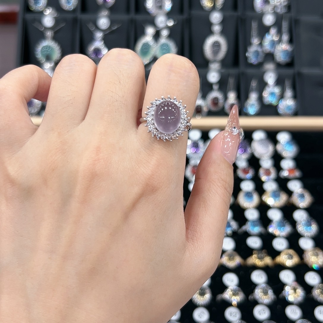 黄晶戒指银S925镶嵌戒指