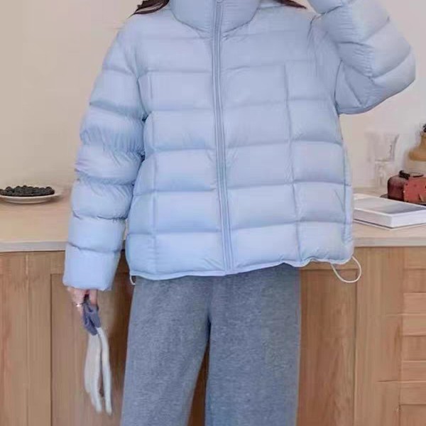 白鹅绒女短款立领小个子穿搭宽松保暖秋冬江西共青城羽绒服