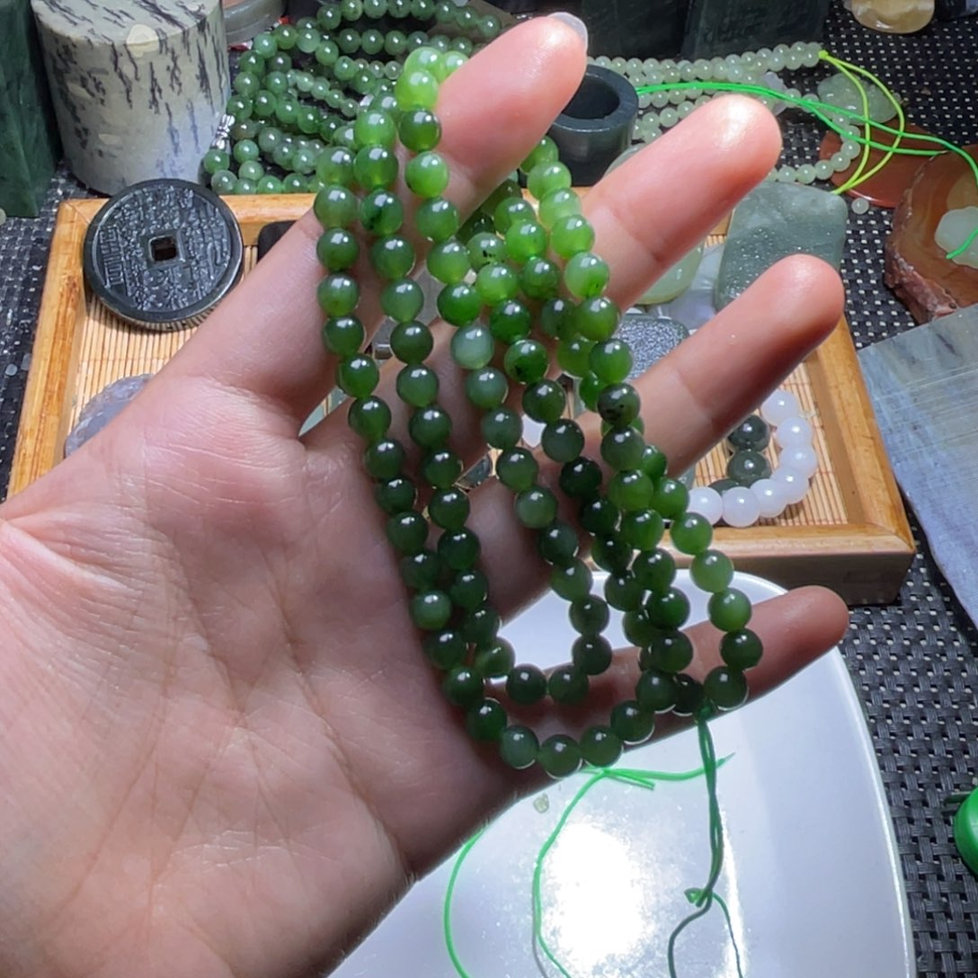 未镶嵌和田玉珠宝半成品香***帘