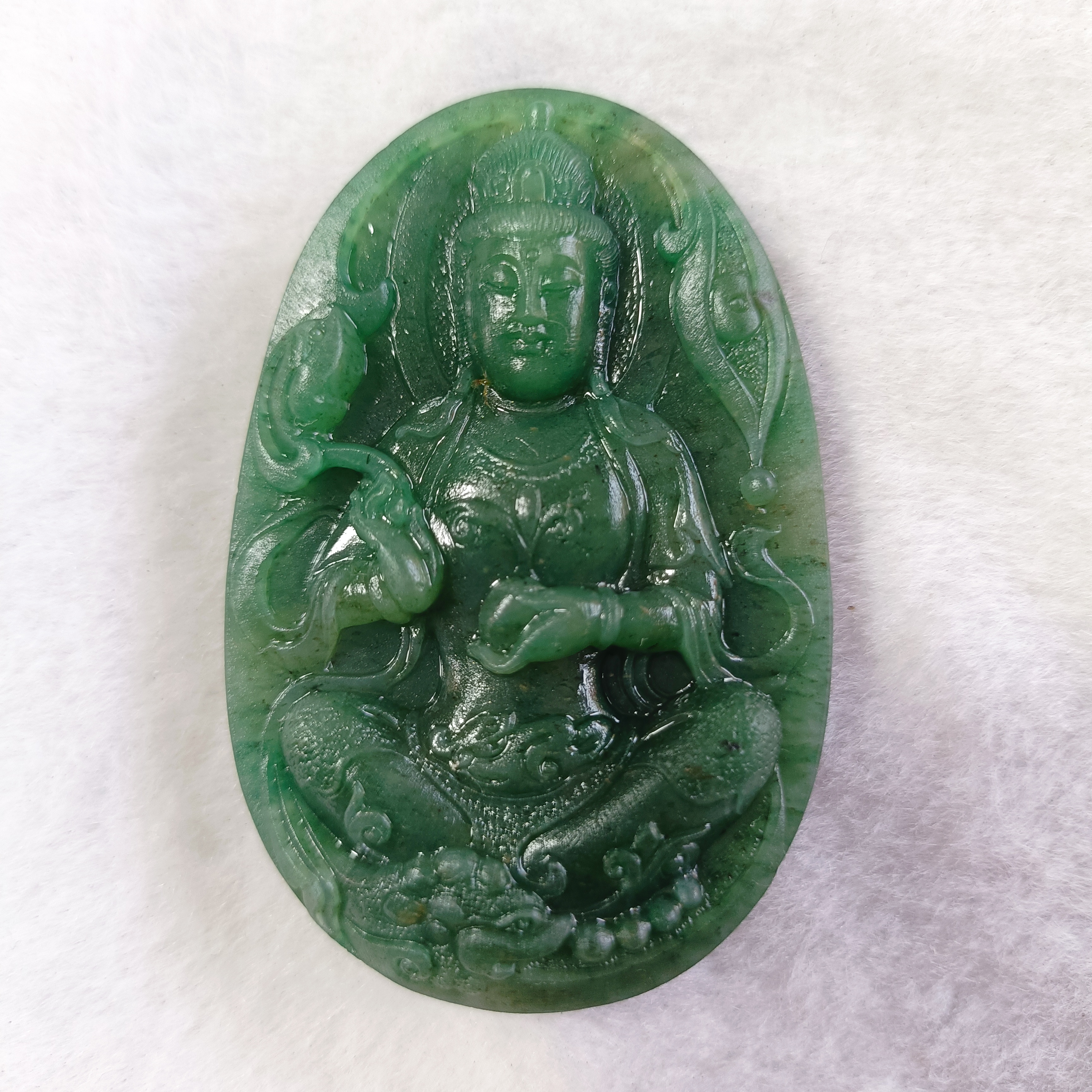 独山玉满绿色观音