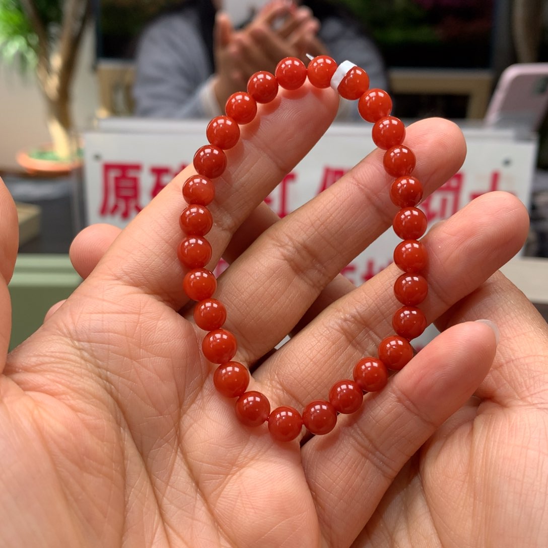 南红玛瑙南红6mm官坡锦红手串未镶嵌