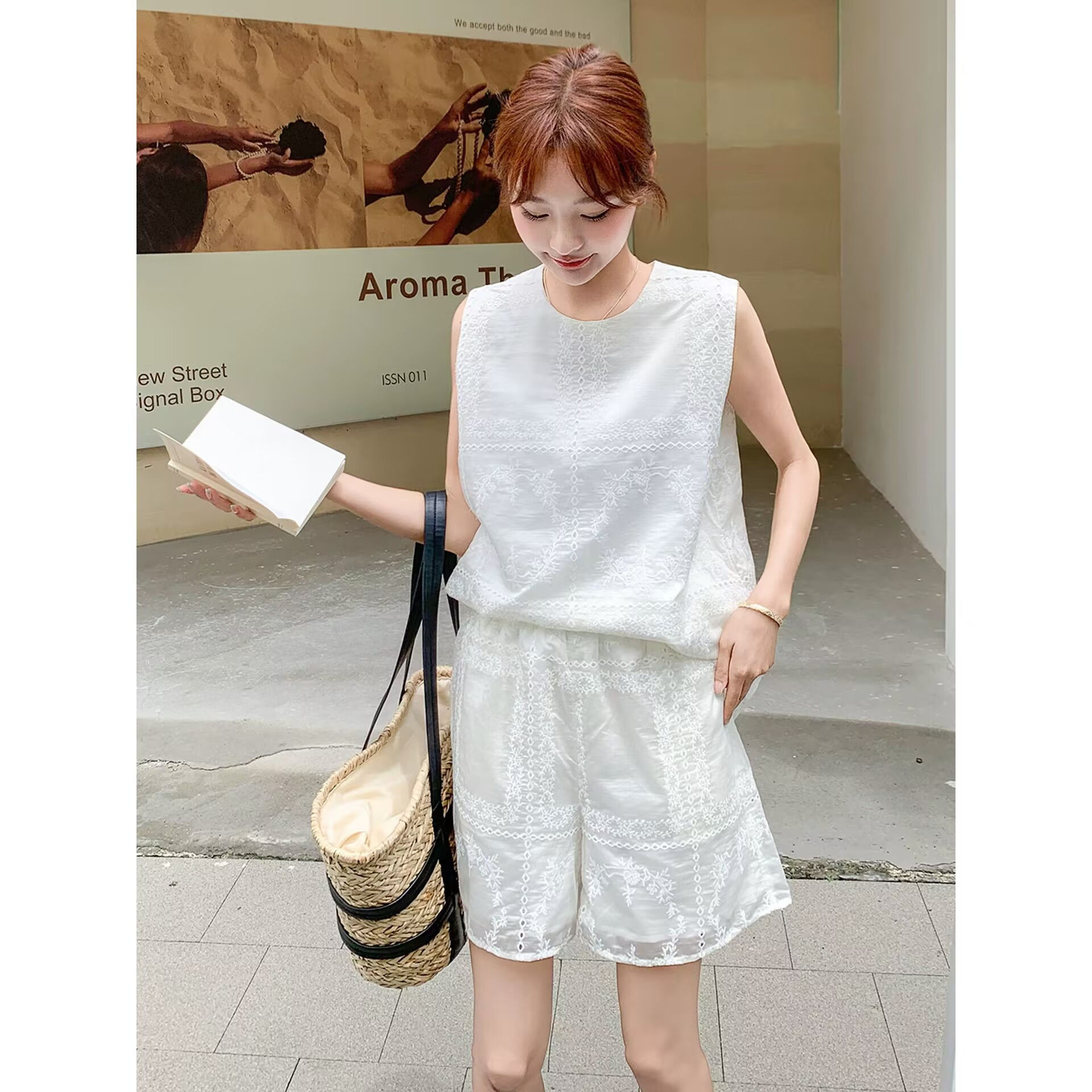 新中式国风重工刺绣背心套装女2025夏高级感洋气显瘦短裤两件套