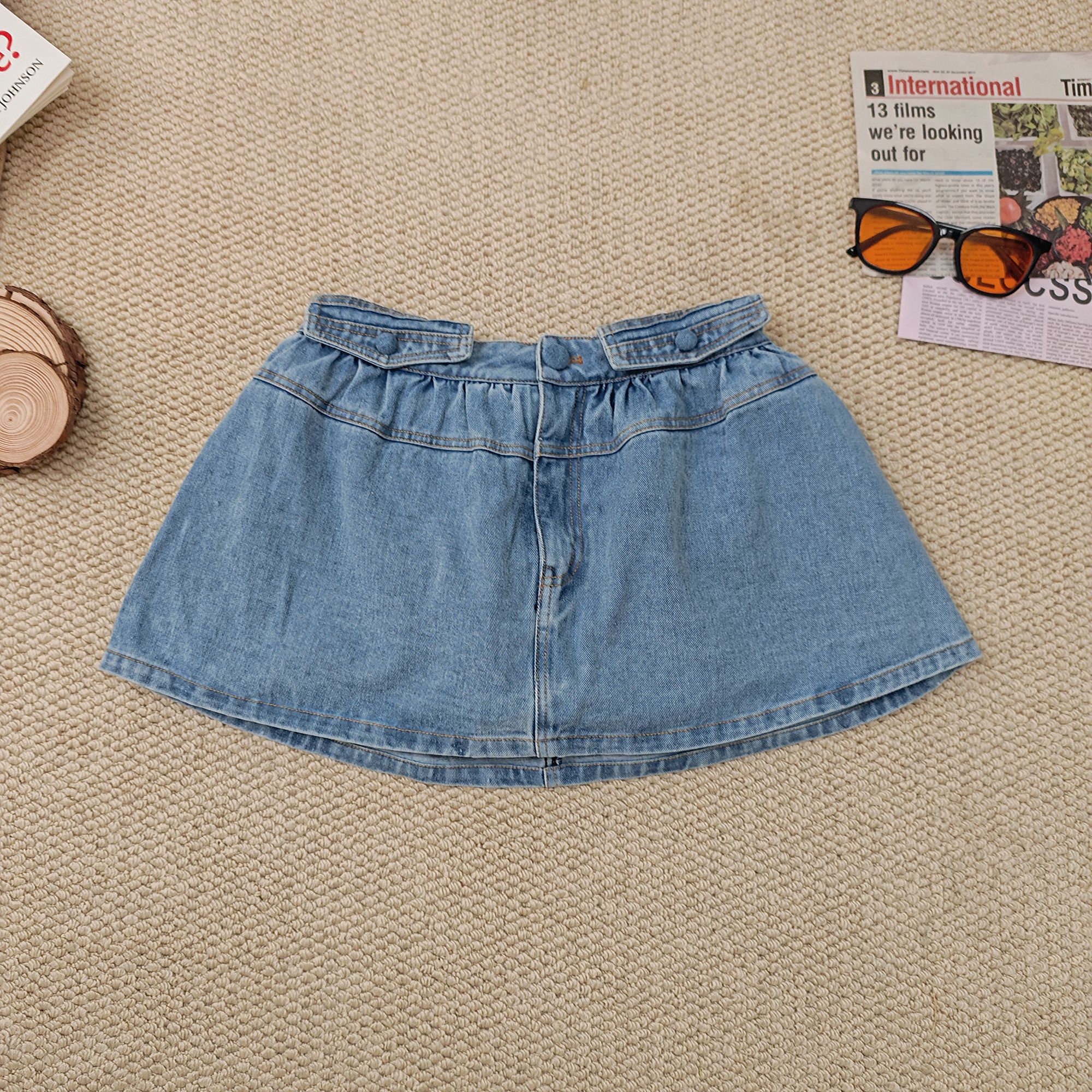 2025夏季新款百搭洗水做旧纯色牛仔短裙2331