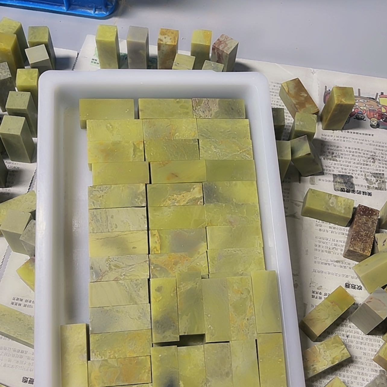 【闪购商品】青田石印石2.0x5，50方带盒