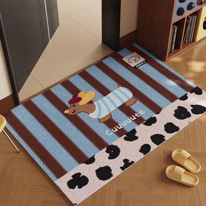 卡通入户门地垫耐脏防滑丝圈脚垫入户门垫门垫可爱免洗门口入户垫