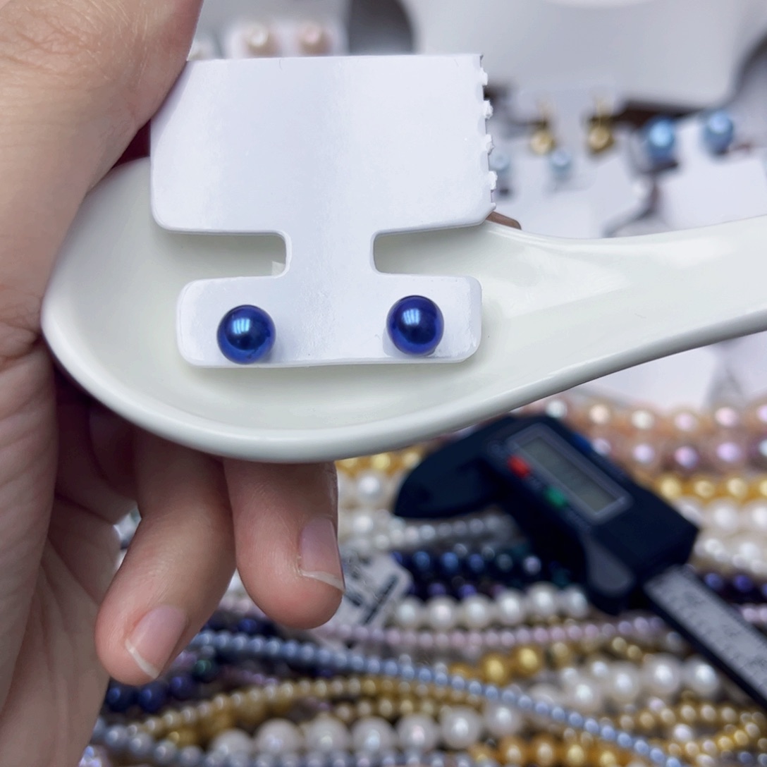 银S925镶嵌淡水珍珠耳饰