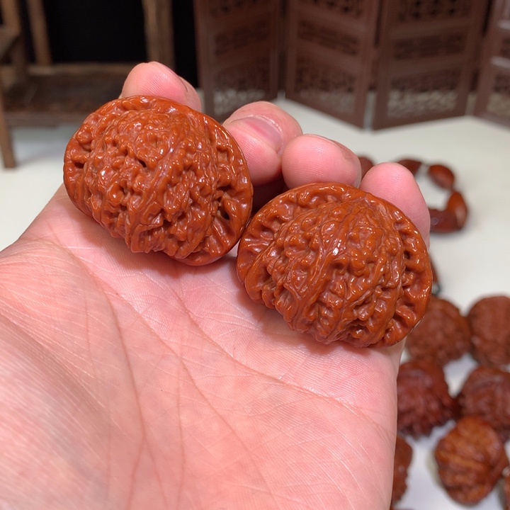 文玩核桃把件白狮子41.22