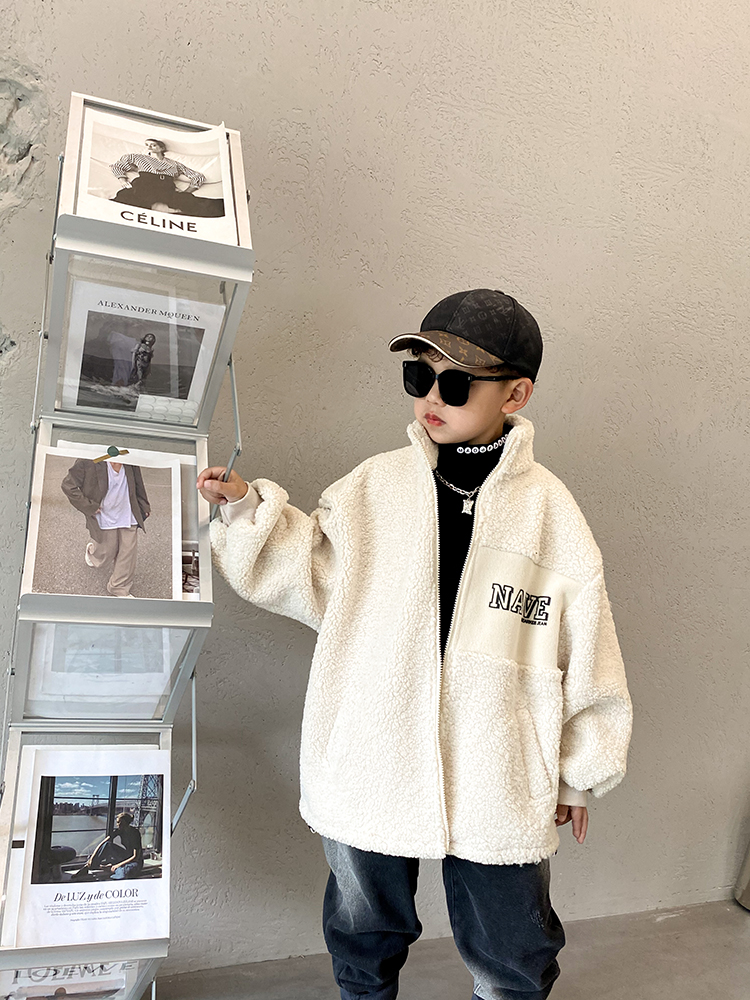 男童冬季加厚毛毛衣外套夹棉开衫潮童装新款S5866