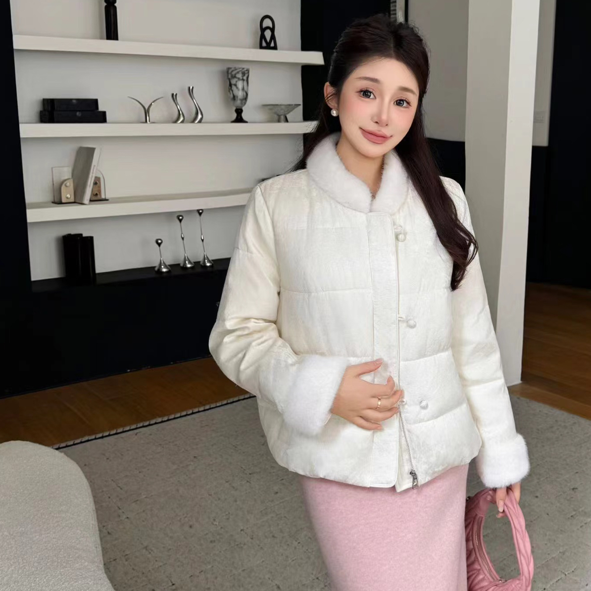 2025新款水貂毛领羽绒服（可调不退）