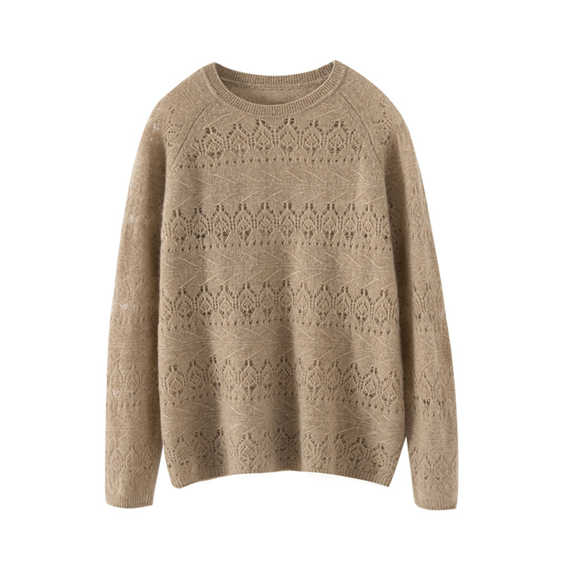 15《开播福利》100%纯山羊毛衣女绒镂空钩花女羊绒衫打底衫百搭