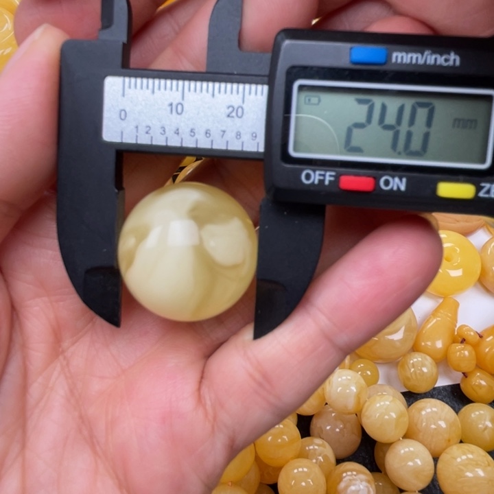 裸石蜜蜡未镶嵌蜜蜡有植物圆珠