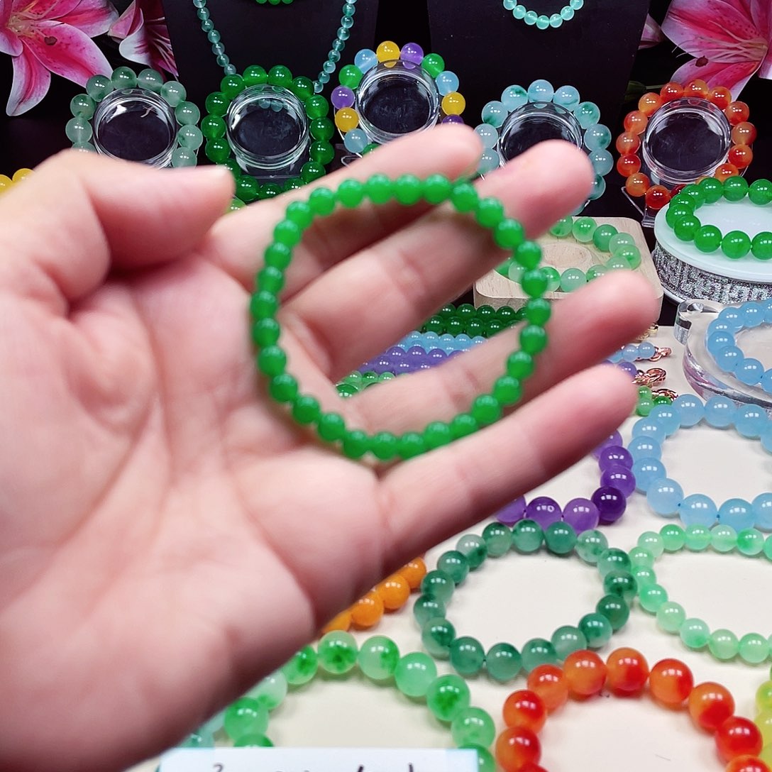 翡翠未镶嵌颈饰卡6翡翠珠链男女款03