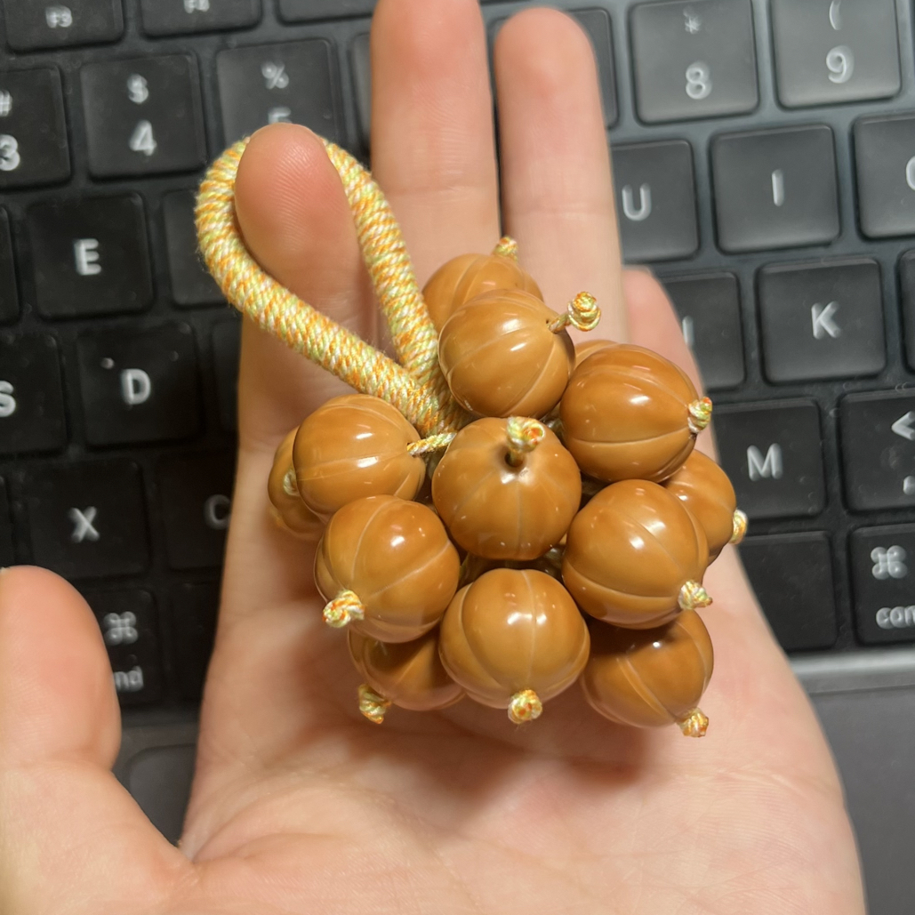 小南瓜16颗文玩小串 手工编制寓意福气满满