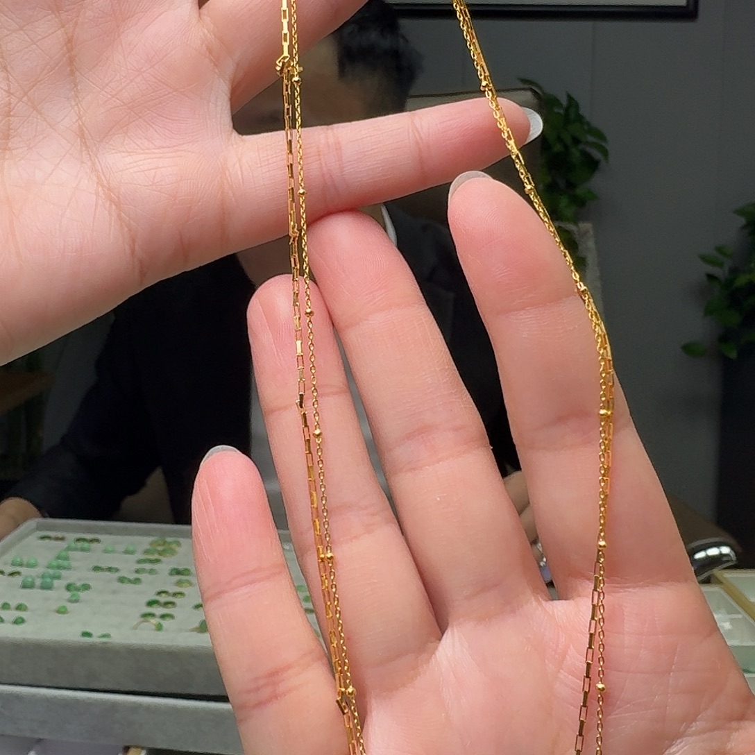 翡翠未镶嵌项链银链子