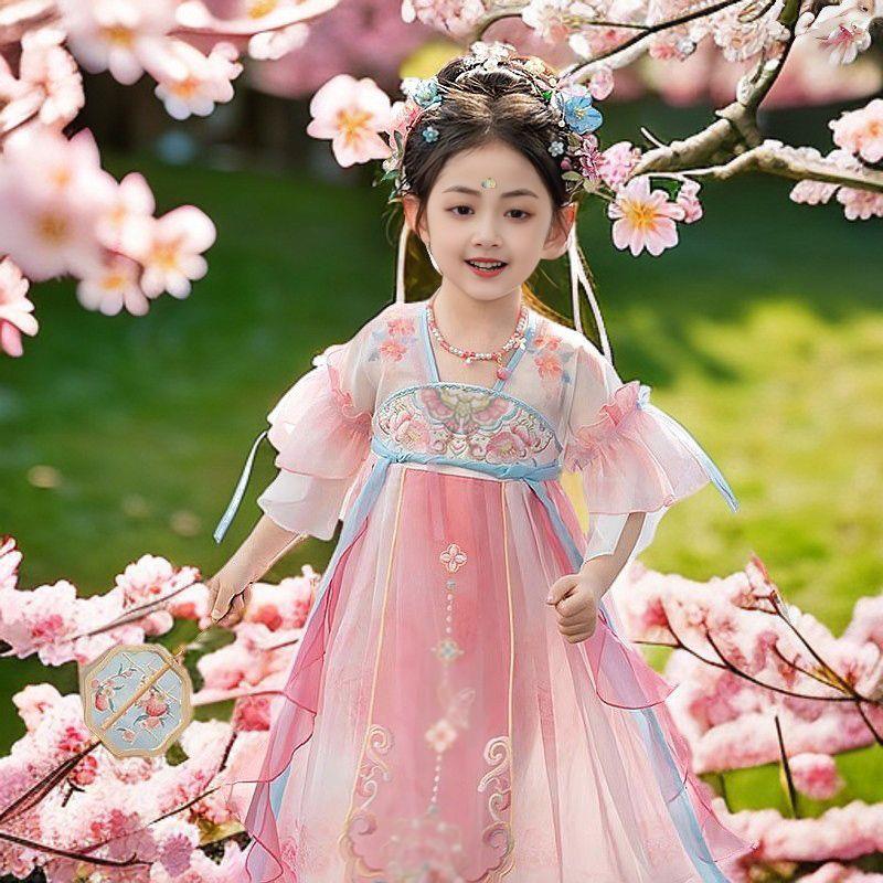 女童夏季汉服古装中国新款儿童古风公主连衣裙超仙裙子夏季