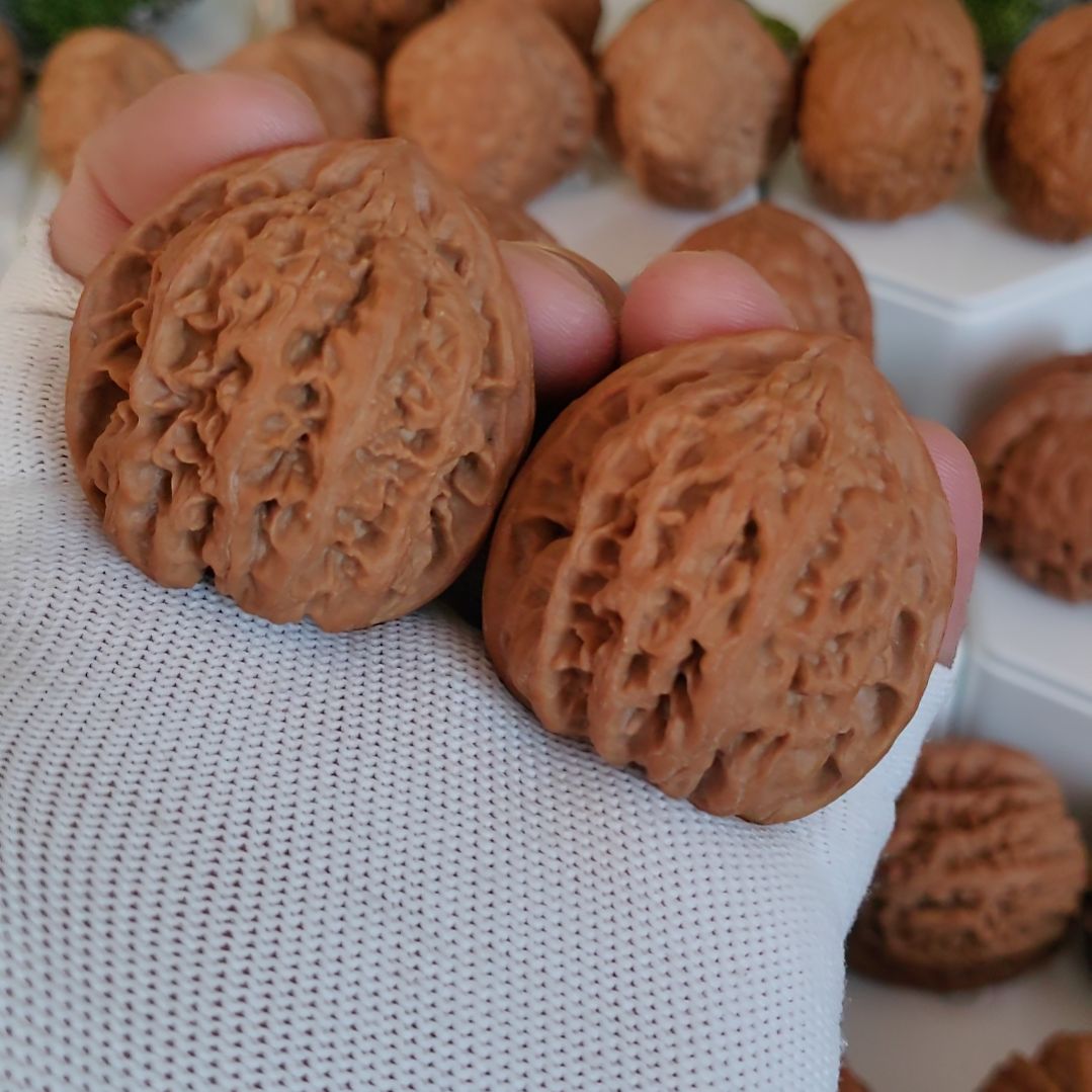 文玩核桃把件2号丨全品凹底狮子头38+