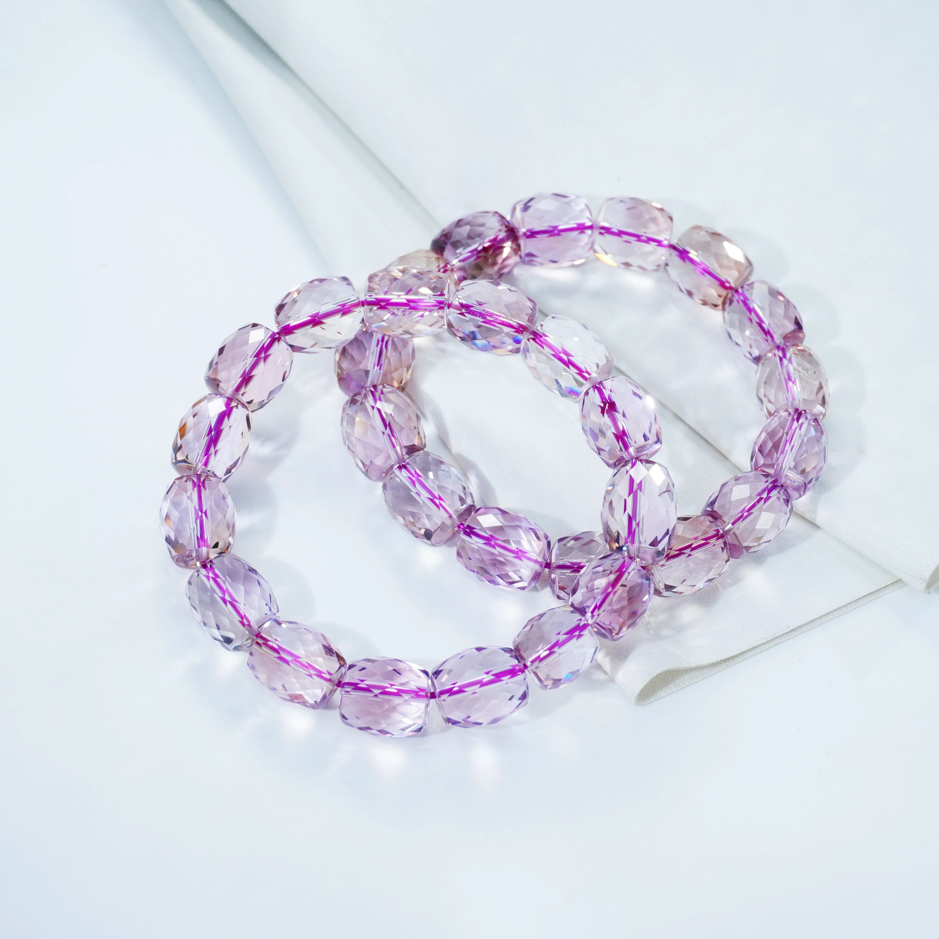 马漂亮严选】110克拉7A紫黄晶双色同体桶珠单圈SDSJ3628多样性发一