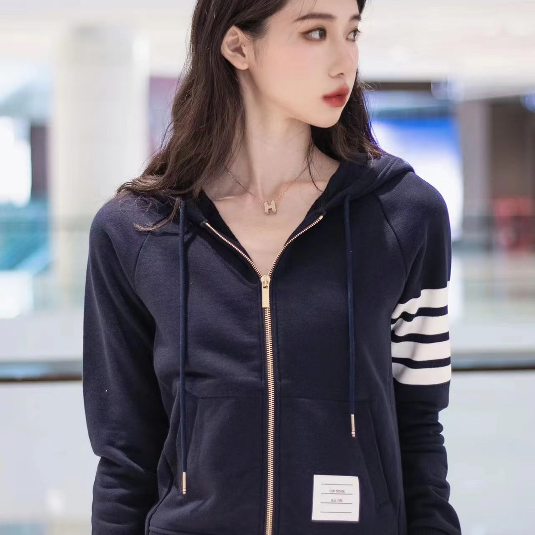 99新 THOMBROWNE 经典四条杠针织拉链外套/42码/K52009