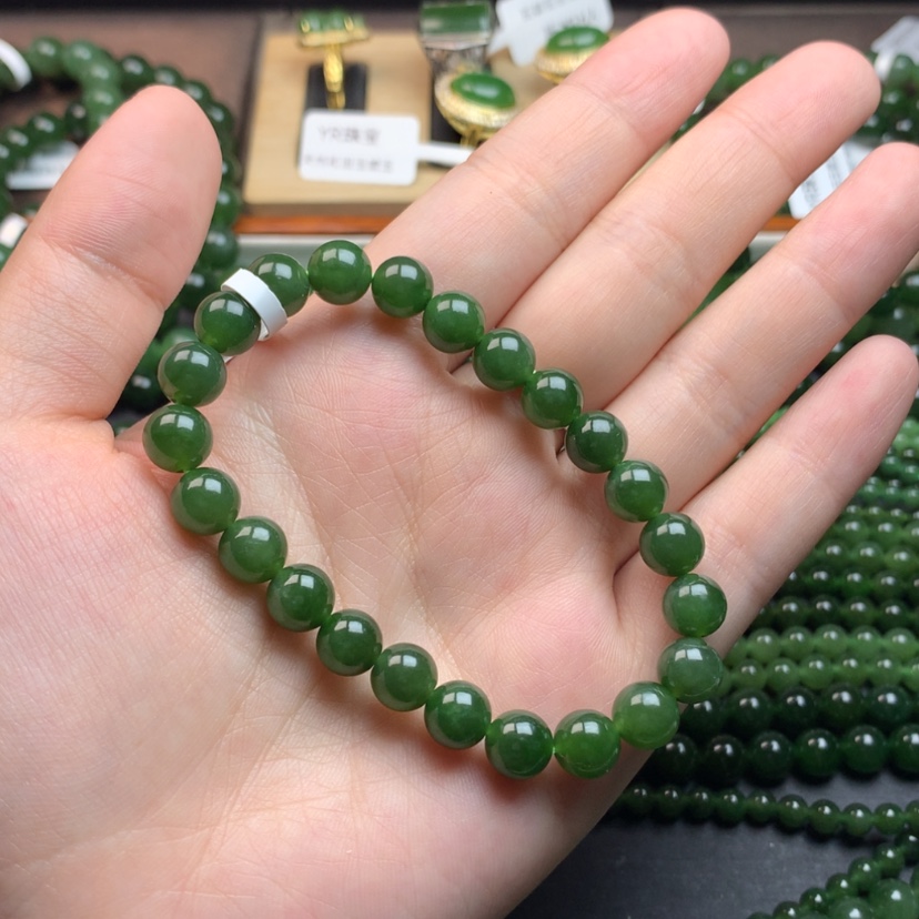【闪购商品】未镶嵌和田玉（碧玉）手串L*