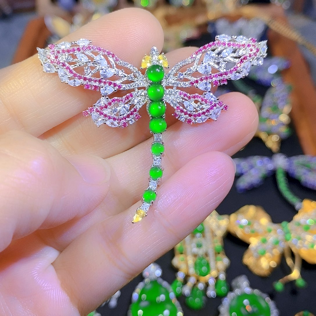 吊坠(不含链)银S925镶嵌翡翠