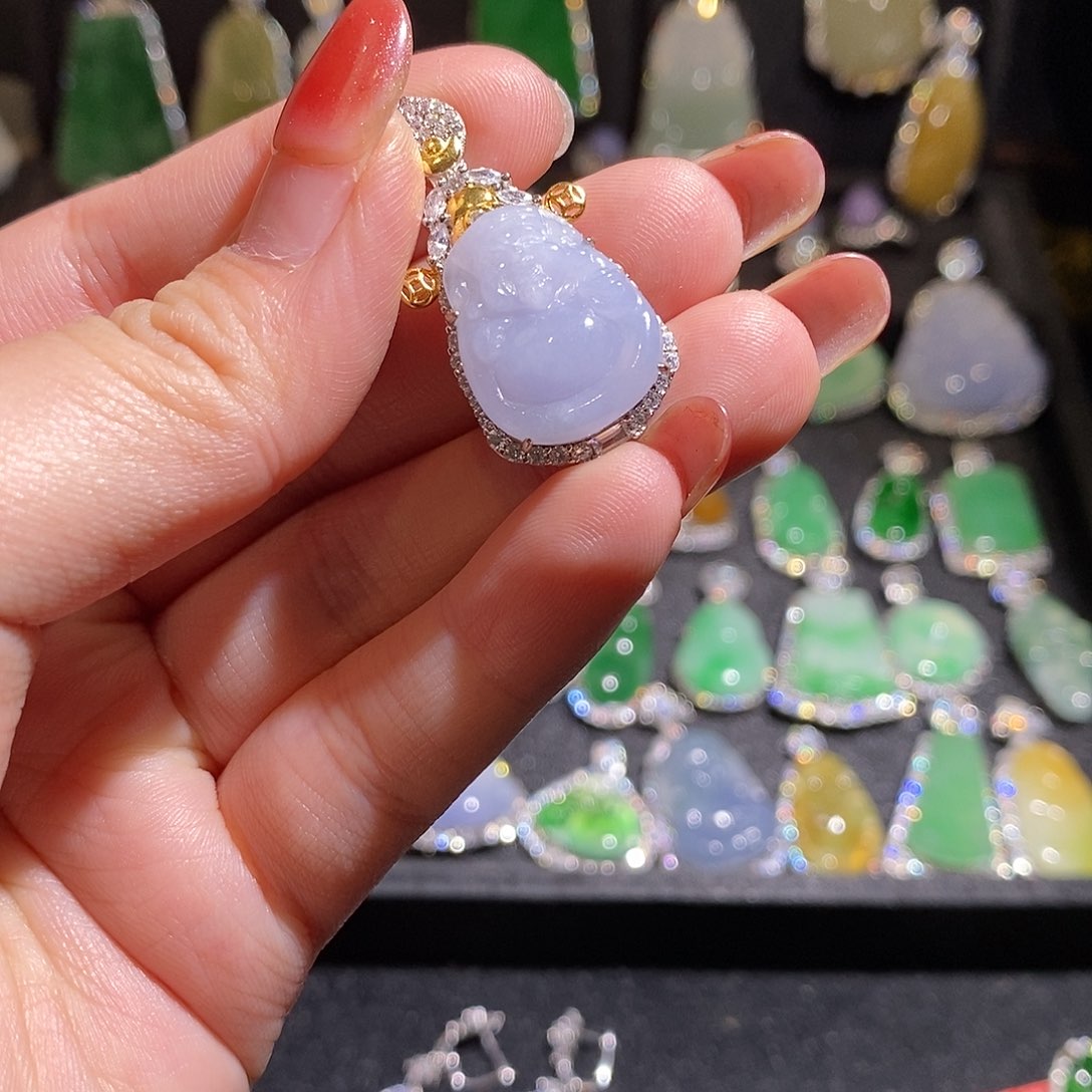 颈饰银S925镶嵌翡翠天然翡翠