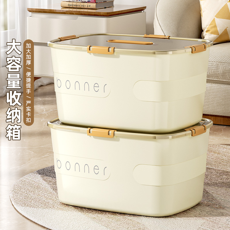 【2个装】杂物收纳箱多功能零食玩具储物箱客厅家用桌面收纳盒