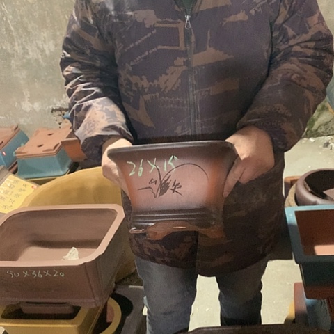 紫砂花盆手工制作